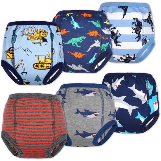 Culottes D'Apprentissage Propreté Lavables - Lot De 3 - Coton Doux, Protection Fuites Légère - Garçon/Fille