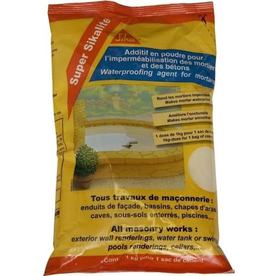 Sika Hydrofuge En Poudre Pour Mortier 1 Kg Achat Vente