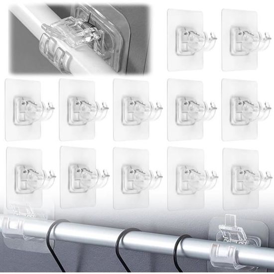 Lntyq 10 Pièces Support Tringle Rideaux Sans Percage,Supports De
