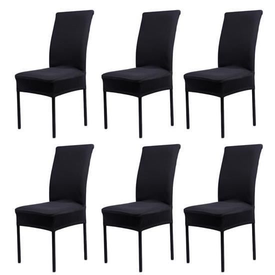 Housse de Chaise 6 pièces pour Salle à Manger Restaurant Hôtel Revêtement de Chaise Extensible Lavable Amovible Couvre-chaises