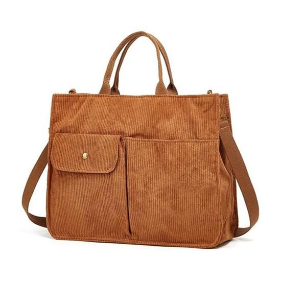 LAMDNL Sac à Bandoulière De Grande Capacité En Velours Côtelé Pour Femme, Sac à Bandoulière Décontracté, Sac à Bandoulière Pour étudiant, Sac D'école Pour Voyage Quotidien
