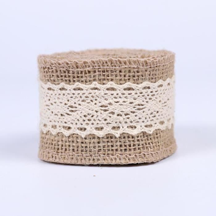 HQdeal 5 Rouleaux Ruban en Toile de Jute Vintage, Ruban Hessois Naturel avec Dentelle Blanche et 1 Rouleau Ficelle pour Bricolage Décoration de Mariage, Les Emballages-Cadeau, Déco Mariage Artisanat HQdeal 5 Rouleaux Ruban en Toile de Jute Vintage, Ruban Hessois Naturel avec Dentelle Blanche et 1 Rouleau Ficelle pour Bricolage Décoration de Mariage, Les Emballages-Cadeau, Déco Mariage Artisanat