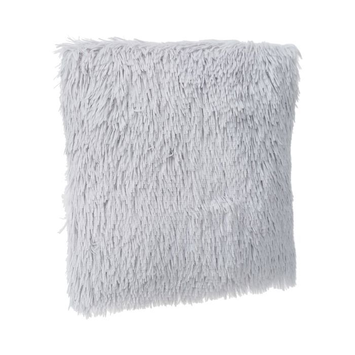 Coussin fourrure poils longs Jae - L. 45 x l. 45 cm - Gris