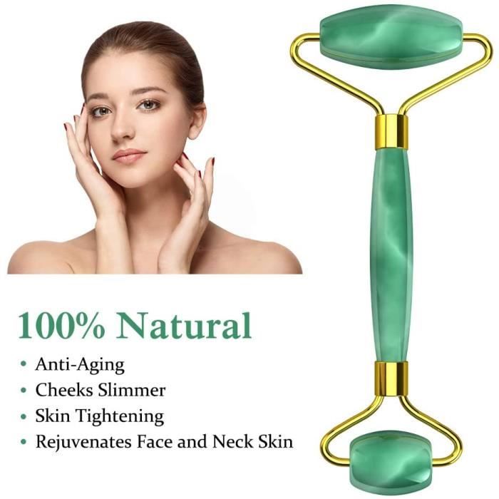 Accessoires de massage manuel Rouleau de jade, rouleau de jade masseur facial, massage de rouleau de pierre de jade 100% 179220