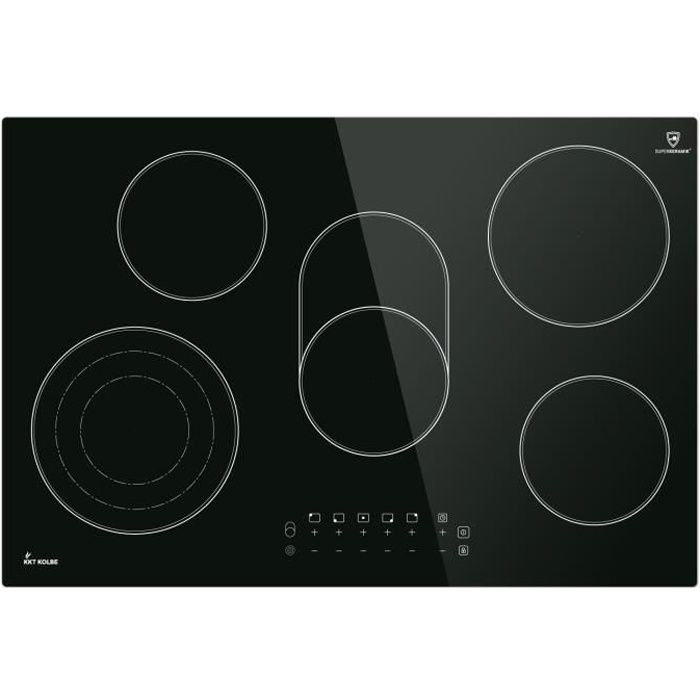 Plaque vitrocéramique 77 cm 8,6 kW 5 Zones de cuisson 15 niveaux de puissance