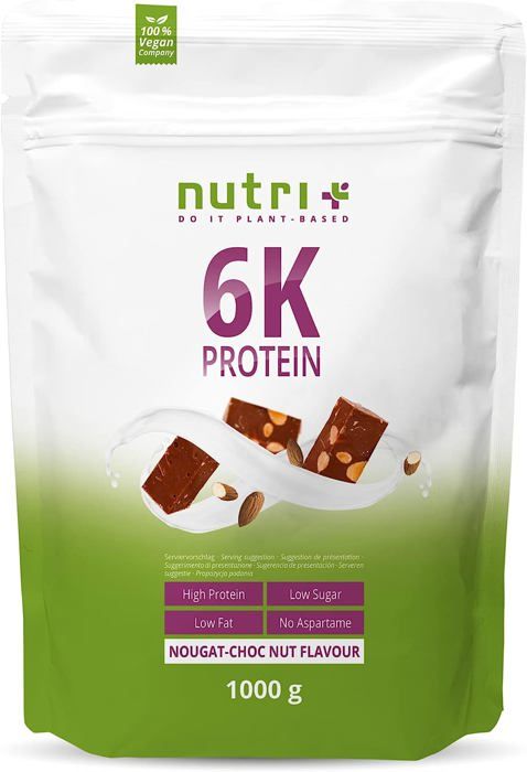 NUTRI-PLUS SHAPE & SHAKE 6K PROTEIN - Poudre de protéines végétaliennes - NOUGAT AU CHOCOLAT - PROTEINES - 1000g