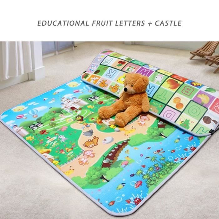 Tapis d'éveil,Tapis de jeu bébé 0.5cm d'épaisseur pliable tapis rampant Double Surface enfants tapis - Type PJ4048A-180cm * 150cm