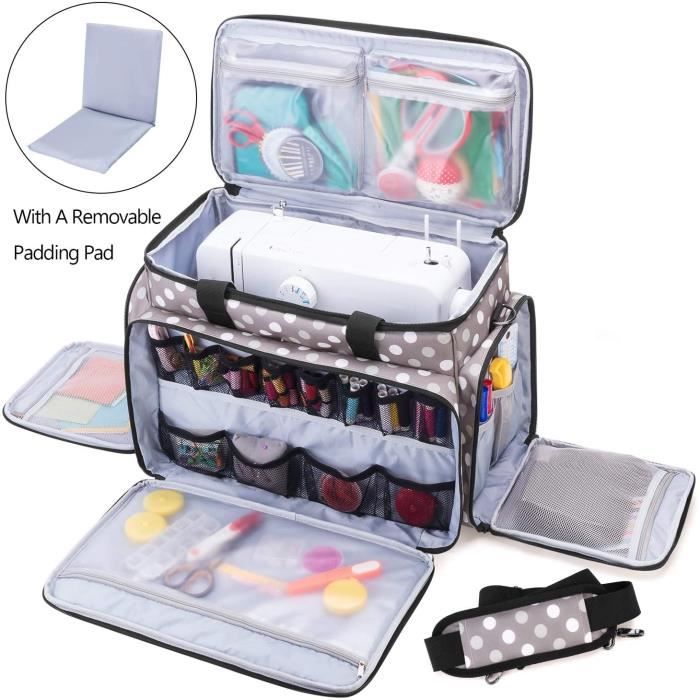 Luxja Sac Machine à Coudre avec Coussin Amovible, Sac pour Machine a Coudre, Sacoche Machine à Coudre pour Accessoires de Coudre, Po