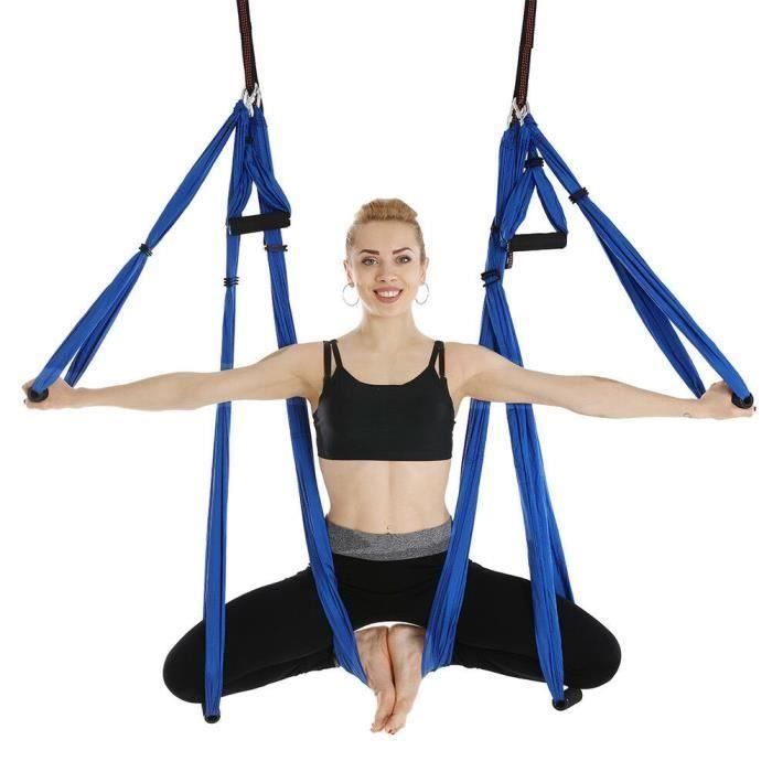 Sangle de suspension pour yoga gymnastique fitness musculation Bleu L51421