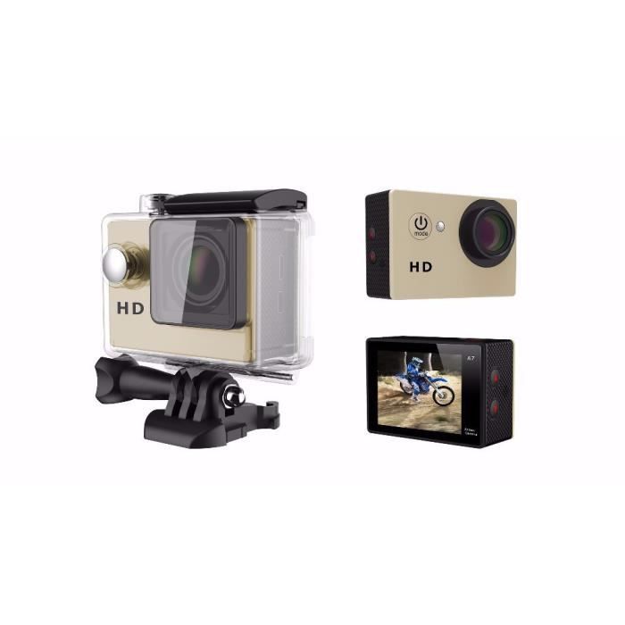 Gold Mini Action Camera Vidéo Appareil photo grand angle de 90 degrés Caméra 2 pouces 720p 30fps GOPRO HERO STYLE CAM