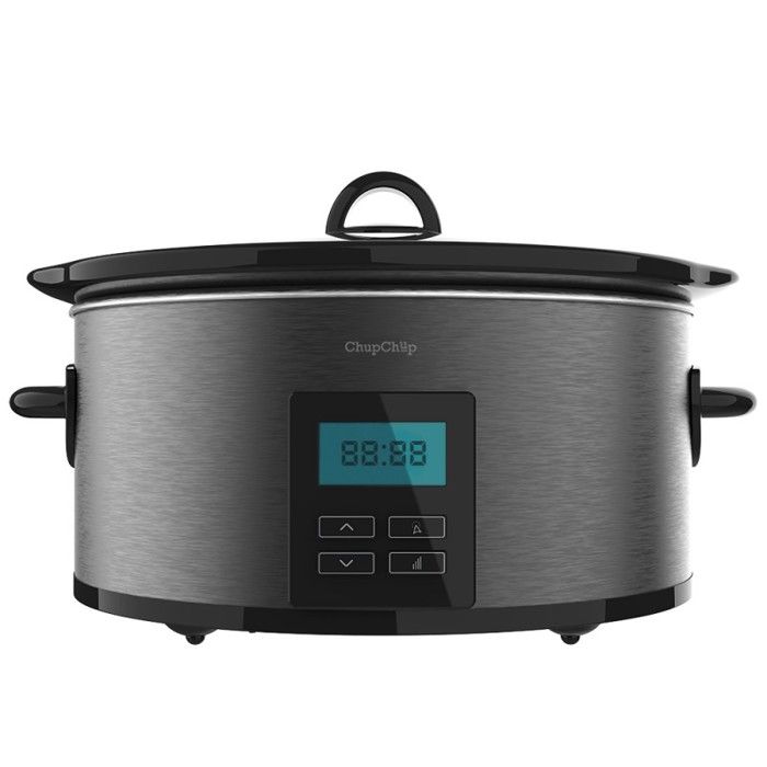 Cecotec Cocotte de cuisson Lenta Chup Chup de 5,5 litres, cuve en céramique de forme ovale, couvercle en verre avec joint en silicon