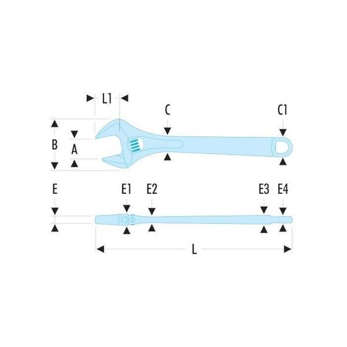 Clé à molette 12'' mors reversible Facom