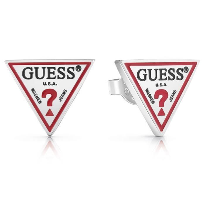 Boucle doreilles femme GUESS JEWELLERY L.A. GUESSERS UBE29051. Rouge. Argent. Acier inoxydable. pression.