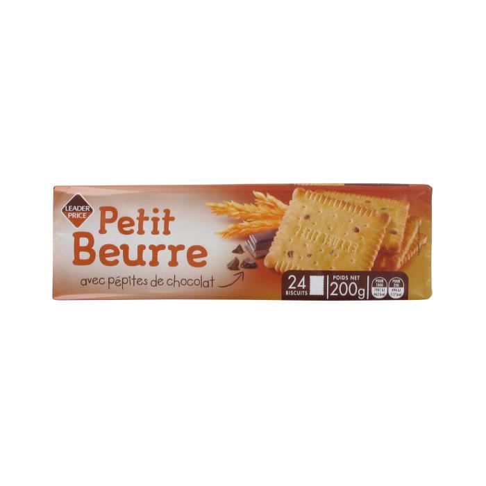 Biscuits petits beurre aux pépites de chocolat - 200g