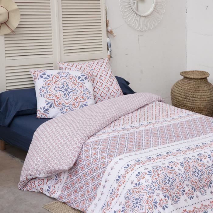 CDaffaires Parure de lit (housse de couette + 2 taies d'oreiller) 240x220 terracotta Multicolore