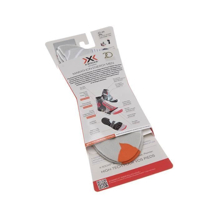 Xsocks - Chaussette Courtes - 1 paire - Respirantes - Running - Nylon - Blanc - Marathon Energy men - Homme #3746_8438