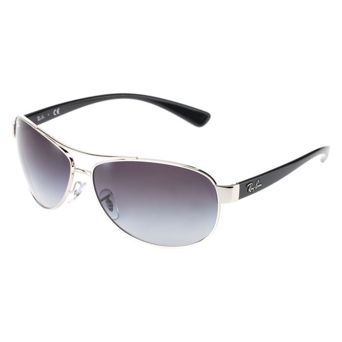 RAY BAN Lunettes de Soleil RB3386 Argenté et Noir Mixte