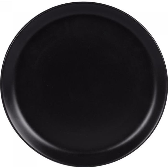 Lot de 6 Assiettes Plates 25 cm Itit Noir NEURE