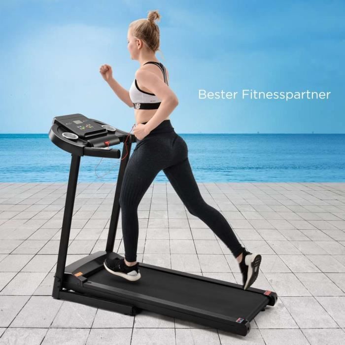 Vanker Tapis de Course Pliable Machine Marche Fitnes 12 km - h Avec écran LED Programmes