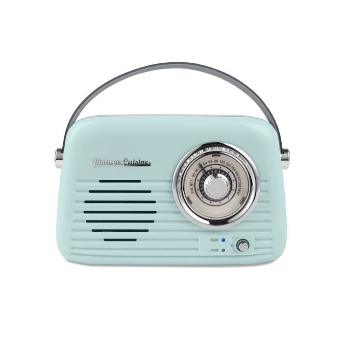 RADIO RÉTRO VINTAGE CUISINE AVEC HAUT-PARLEUR BLUETOOTH - MENTHE