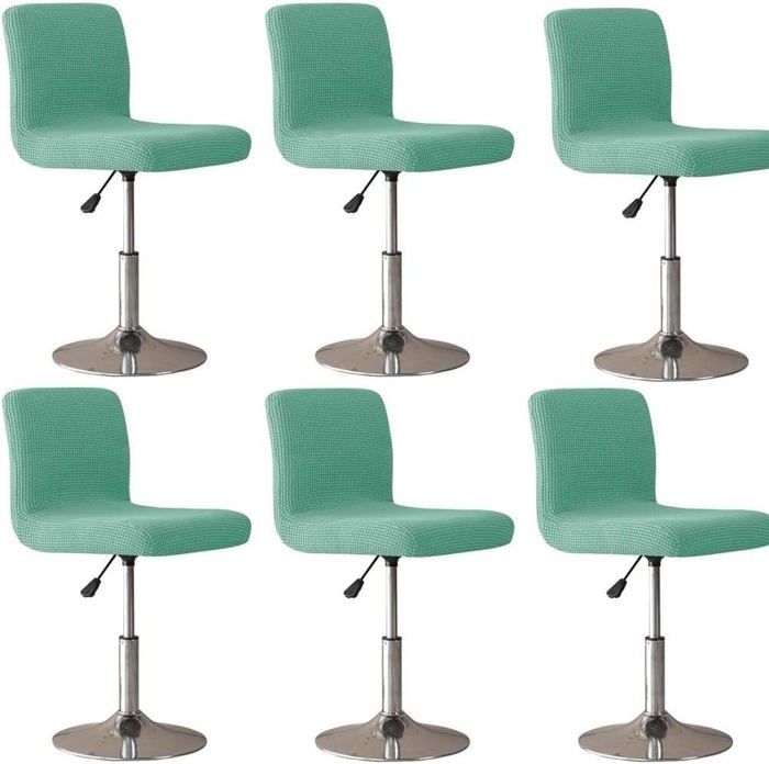 Housse Tabouret Bar Rond Simili Cuir Extensible - Lot 2/4/6 Pièces 30/35cm, Protection Élégante Grigio Verde