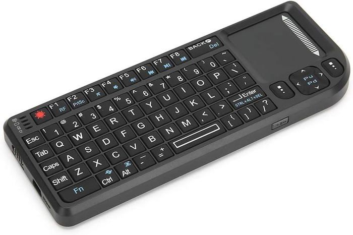 Clavier Mini Sans Fil 2.4G Avec Pavé Tactile - Rétroéclairage 7 Couleurs, AZERTY, Compatible PC/TV Box