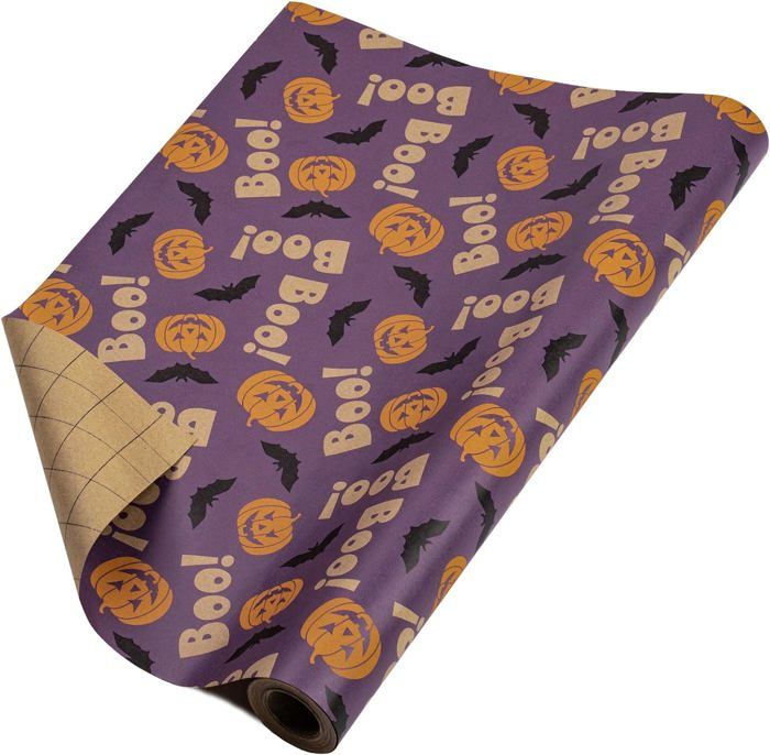 RUSPEPA Rouleau Papier Cadeau Kraft Joyeux Anniversaire Noir - 44,5 Cm X 10 M