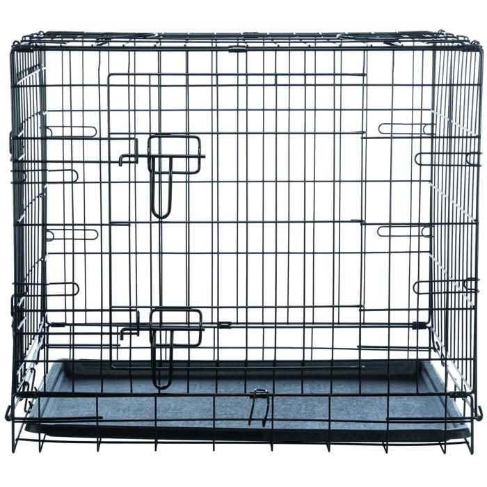 Enclos pour chien - TRIXIE - Home Kennel - Pliable - 2 portes sécurisées - Bac ABS + structure métal
