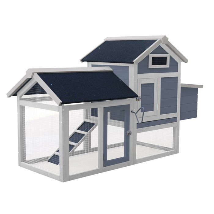 Comparer les prix de Poulailler avec nichoir et poulailler a fond ouvert avec fond extensible 152 cm gris