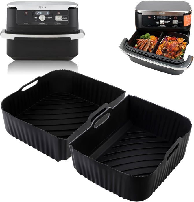 Revêtement Silicone Pour Friteuse Ninja Foodi Max Dual Zone 7,6L-9,5L - Antiadhésif, Lavable