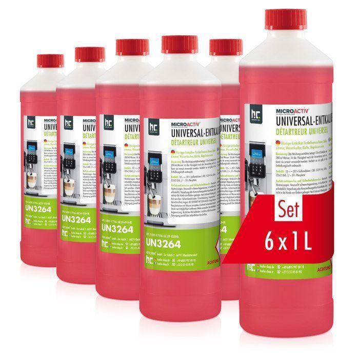 Détartrant Universel Höfer Chemie 3x1L - Pour Machines à Café, Lave-Vaisselle, Bouilloire, Indicateur Couleur