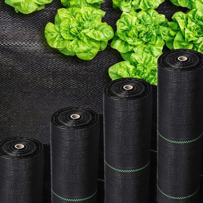 Toile De Paillage Anti Mauvaises Herbes Domusensus 2m X 10m 20m² - Geotextile 90g/m² Noir Perméable UV