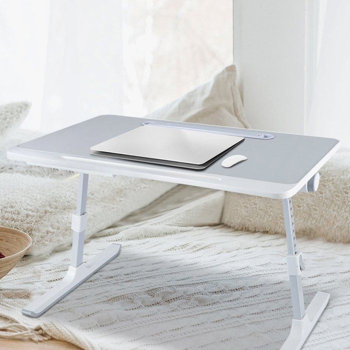 SUPFINE Table de Lit Table Dappoint Hauteur Réglable avec 4 Angles Réglables Lapdesk Pliable pour Canapé Étude Lecture