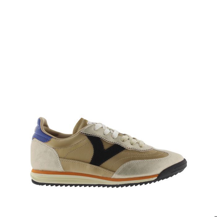 Baskets en nylon métallisé et cuir fendu femme Victoria Saturno Baskets en nylon métallisé et cuir fendu femme Victoria Saturno