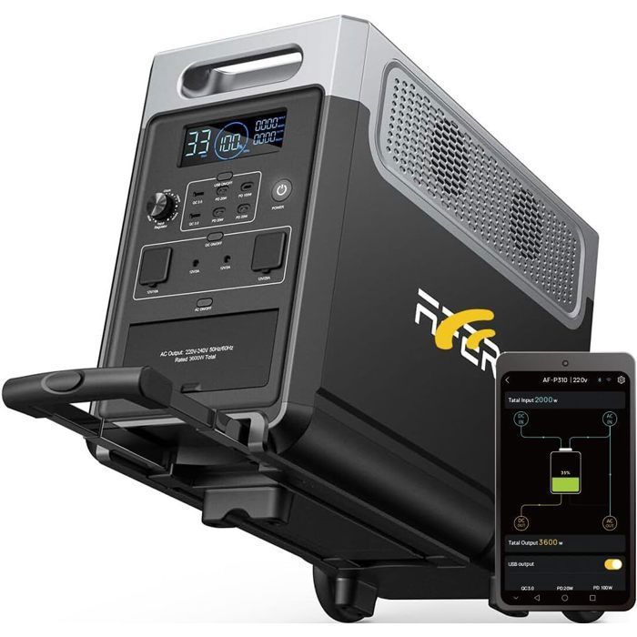 Station dÉnergie Portable - AFERIY - P310 - 3600W - 3840Wh - Contrôle APP Bluetooth