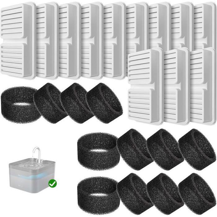 Comparer les prix de Filtres de Fontaine a Eau Chat 12 PCS Filtres + 12 PCS Éponges de Fontaine Eau Chat Noir Noir FILTRE A AIR