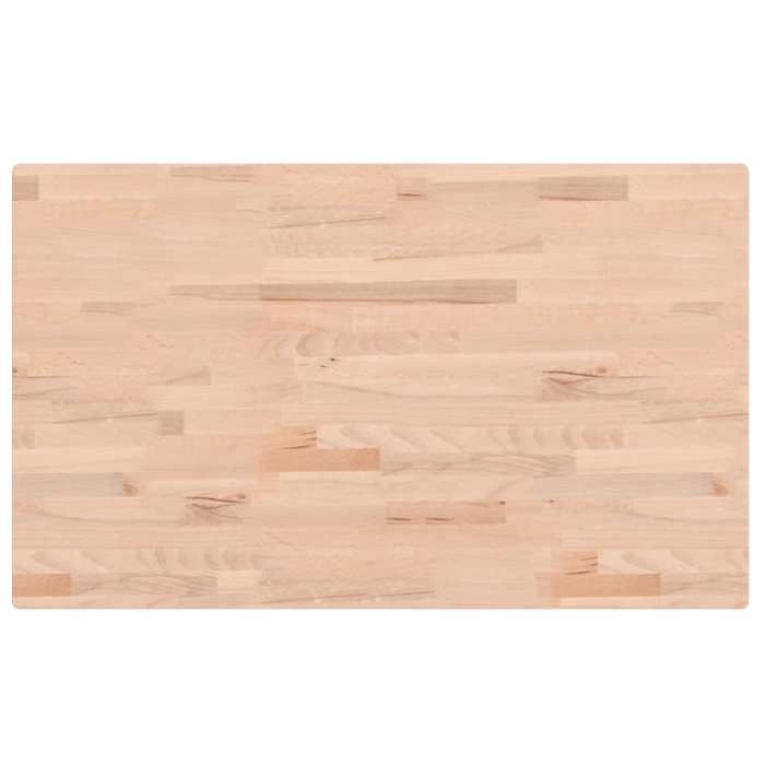 Comptoir de salle de bain en bois de hêtre - GKO - 100x60x25 cm - Bois massif - Non traité - Coins arrondis
