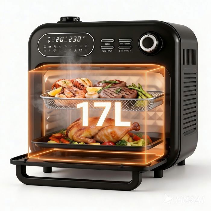 Friteuse à air sans huile - Air fryer - Urbiola 17L XXL Double Zone avec  - Fonction Vapeur Intégrée 18 Programmes 1200-1400W - Urbiola