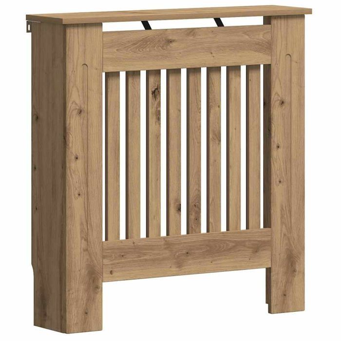 Cache-radiateur en bois dingénierie - vidaXL - Chêne artisanal - 78x19x815 cm - Design à lattes verticales