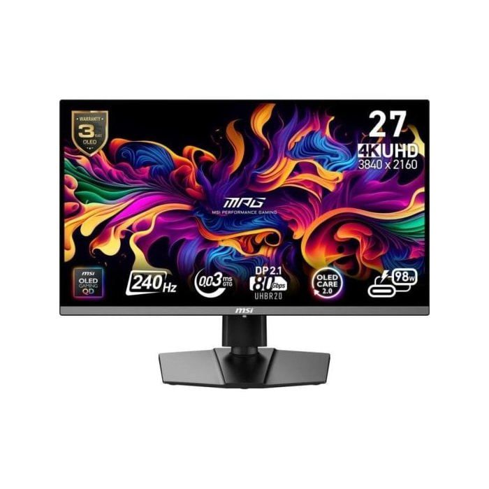 MSI MPG 272URX QD-OLED 26.5 QD-OLED UltraHD 4K 240Hz 0.03ms Altura Ajustable Adaptive Sync USB-C