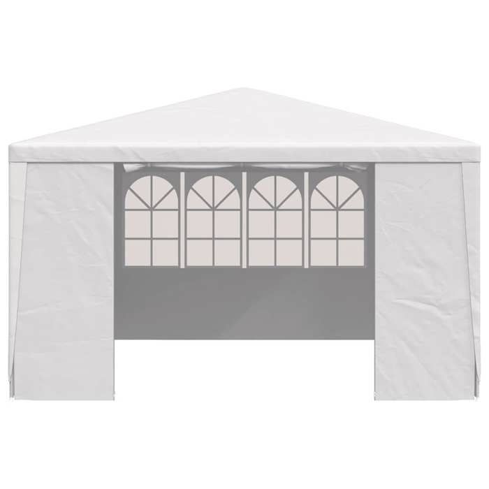 Tente de réception 4x4 m - MEUBLECHIC - Blanc - 90 g/m² PE - 4x4x275 m - Hauteur davant-toit 2 m