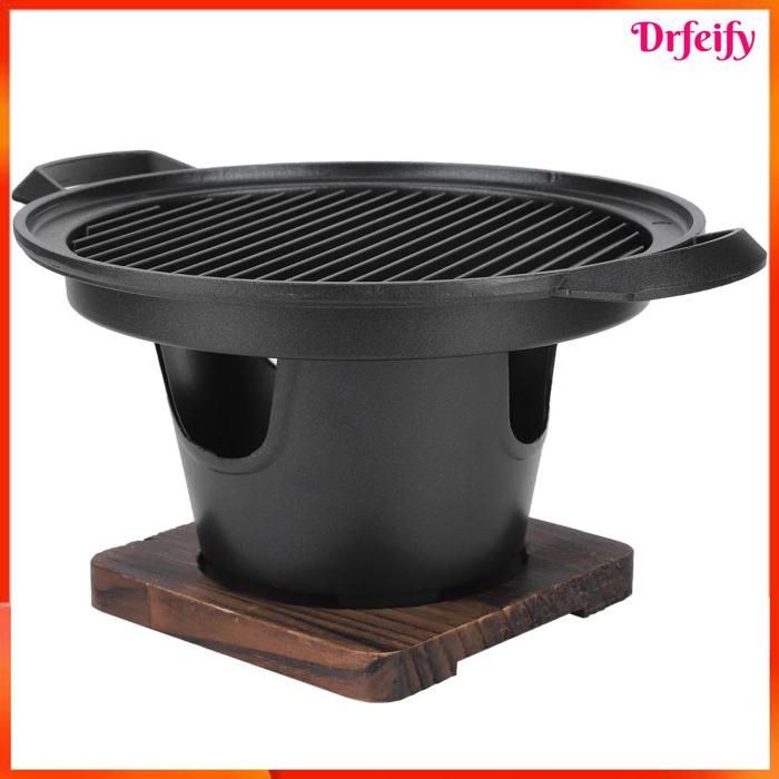 AKOZON Mini Gril Barbecue Portable au Charbon Sans Fumée - Poêle Aluminium & Bois Démontable Camping