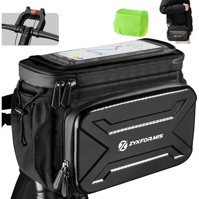 Sacoche Guidon 5L Lruvdox – Adaptateur Pour Vélo Et VAE, écran Tactile TPU 8,9″, Housse Pluie Incluse