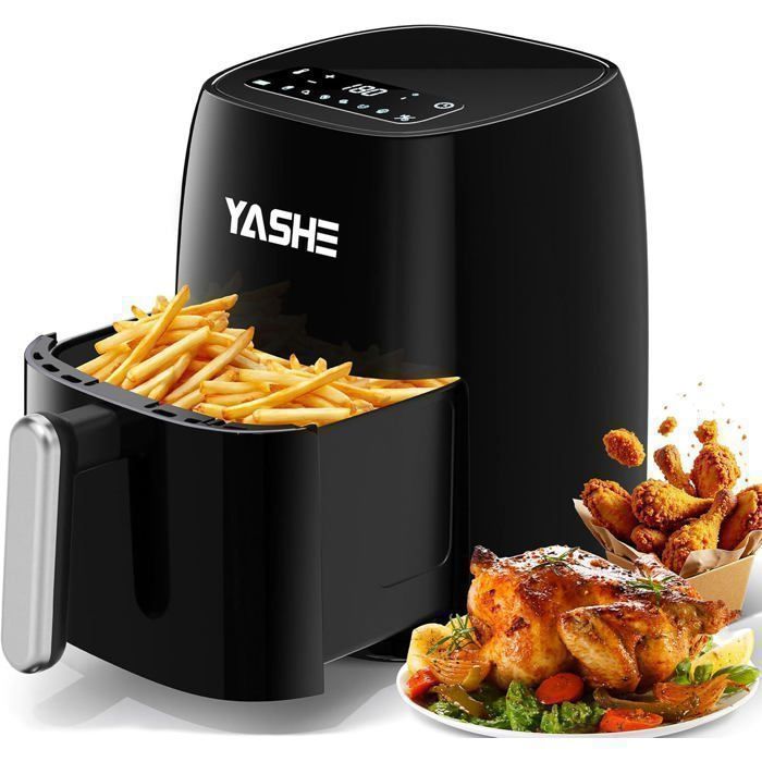 Air Fryer 42L YASHE - Friteuse à Air avec Panneau Tactile en Verre Luxe - 6 Menus Préréglés - Température et Minuterie Réglables