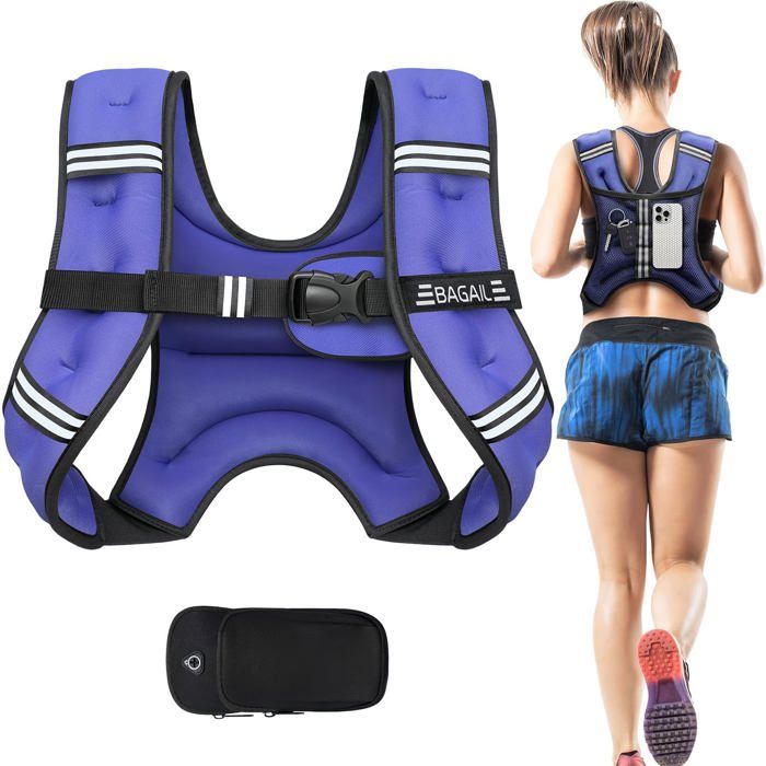 Gilet lesté ajustable - Unbrand - Taille ajustable - Sable de fer - Néoprène respirant - Bandes réfléchissantes