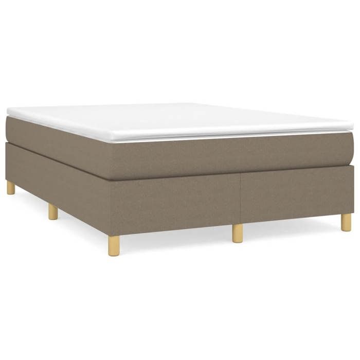 LIT - Lit 2 personnes - Cadre de lit à lattes Double taupe 140x190 cm tissu - pour adulte BE3926350