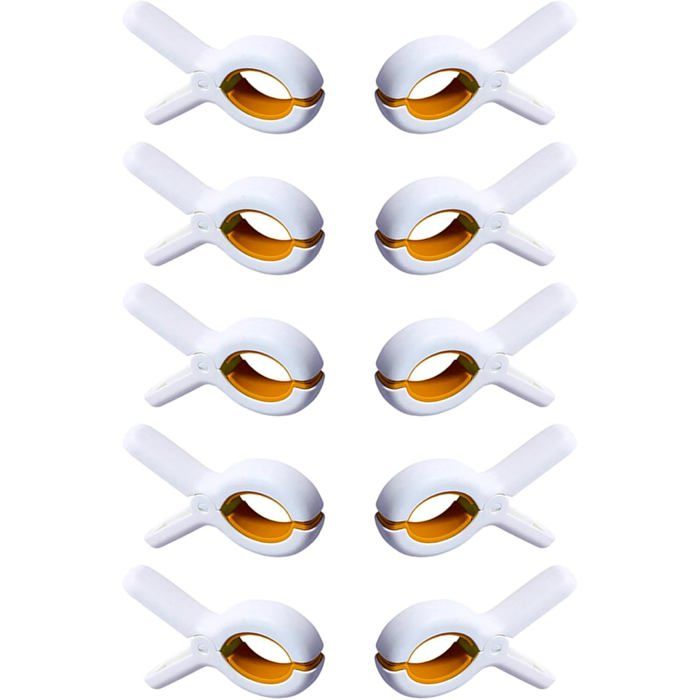 Lot de 10 pinces à serviettes pour chaises longues de plage grandes pinces à linge sans empreinte - pour linge quotidien et - Jaune