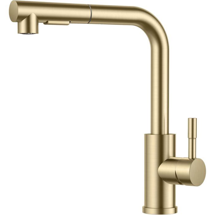 Kitchen Faucet with 2 Spray Modes Kitchen Mixer Tap with 360° Rotating Pull-Out Spray Head Cold Kitchen Faucet with 2 Spray Modes Kitchen Mixer Tap with 360° Rotating Pull-Out Spray Head Cold