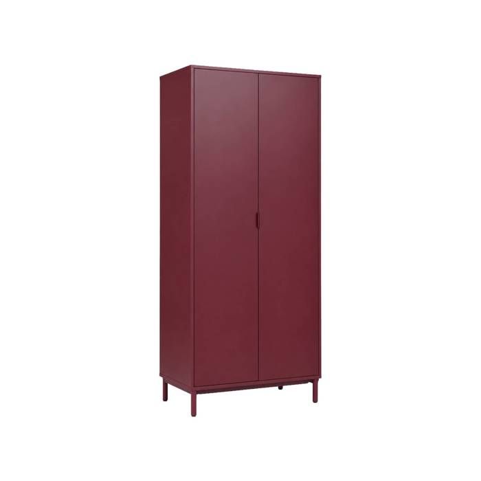 Dressing décor bois et métal 2 étagères 1 penderie bordeaux - Ellie Dressing décor bois et métal 2 étagères 1 penderie bordeaux - Ellie