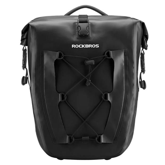 ROCKBROS Sacoche de vélo étanche pliable pour porte-bagages arrière - noir